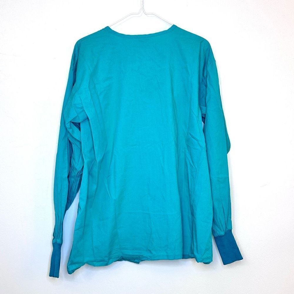 Standard Textile V-Neck long Sleeve Classic Warm-Up Scrub Jacket Jade Medium - Picture 2 of 3